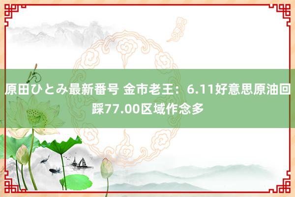 原田ひとみ最新番号 金市老王：6.11好意思原油回踩77.00区域作念多